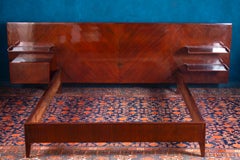 Mid-Century Mahogany Queen Bed Attr. to Gio Ponti 1950