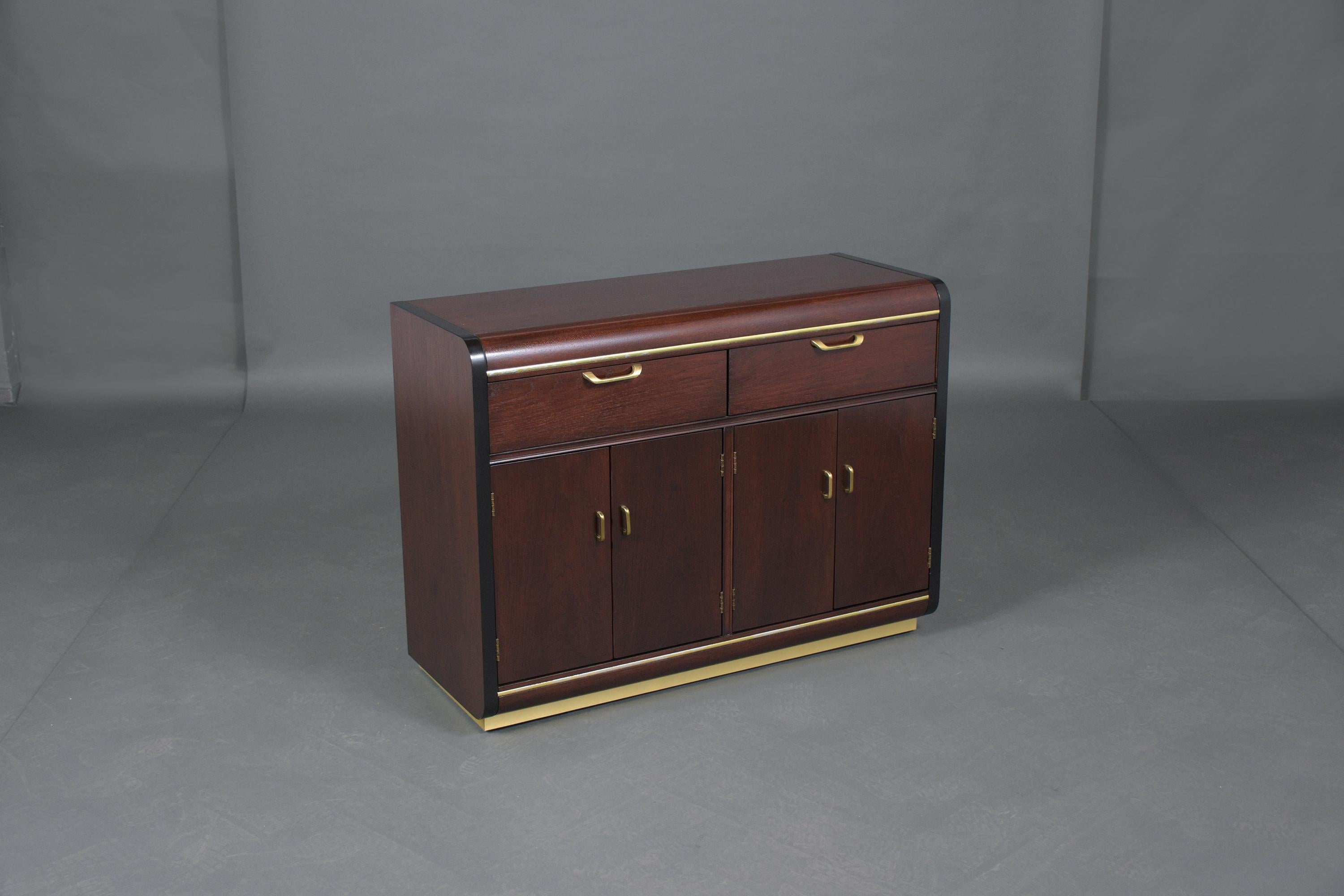 Mid-Century Mahogany Brass Sideboard 3