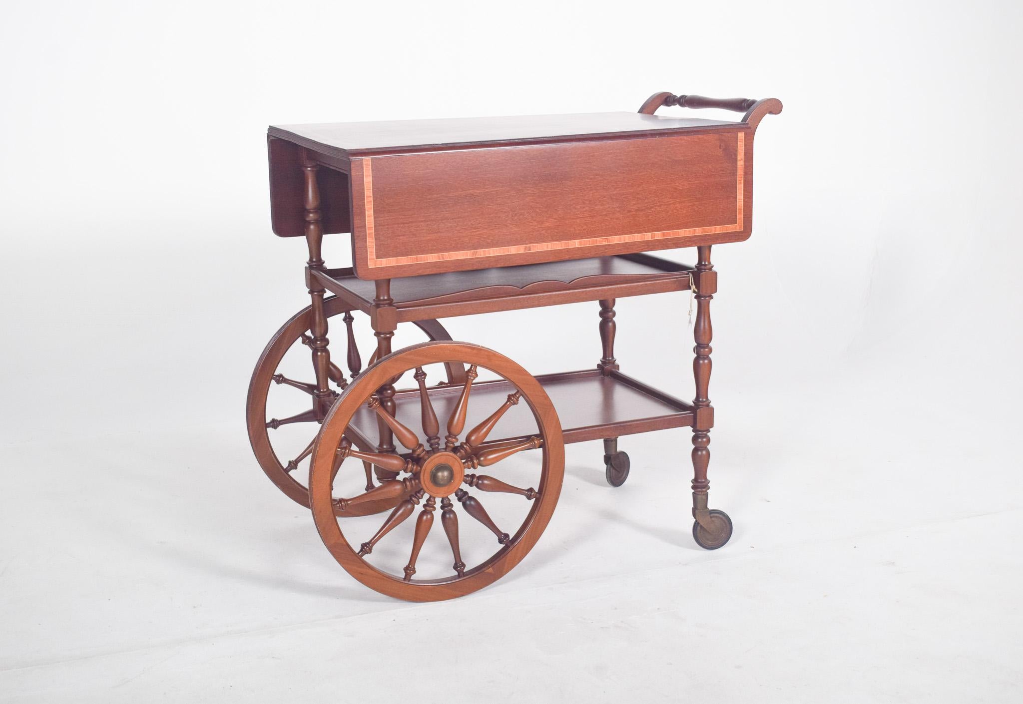 Mid-Century Modern Mid Century Mahogany Tea Trolley with Side Flaps For Sale