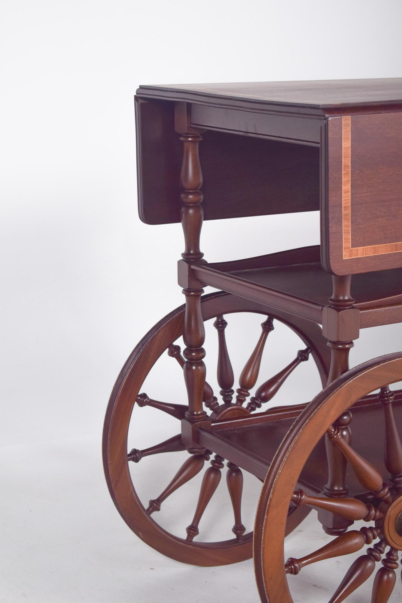 Mid-20th Century Mid Century Mahogany Tea Trolley with Side Flaps For Sale