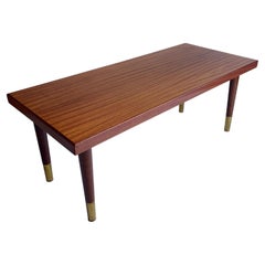 Vintage Mid Century Mahogany Tola Large Coffee Table tappered legs Scandinavian 60s 70s