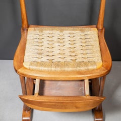 Mid-century Mahogany Valet with Rush Seat c.1950s, Italy