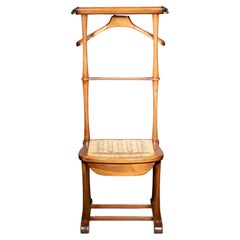 Mid-century Mahogany Valet with Rush Seat c.1950s, Italy