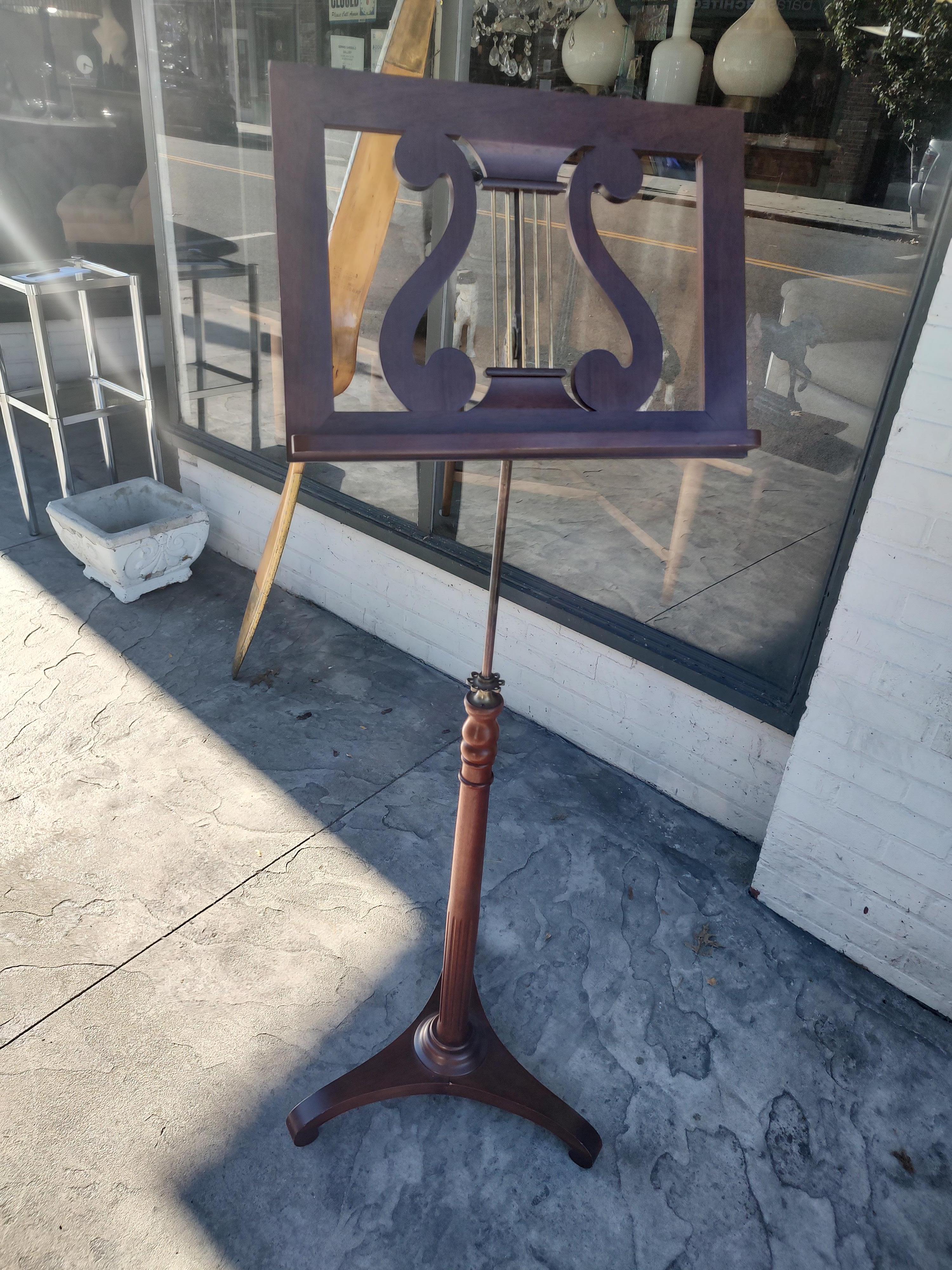 Mid-Century Mahogany with Brass Music Stand, Italy 3