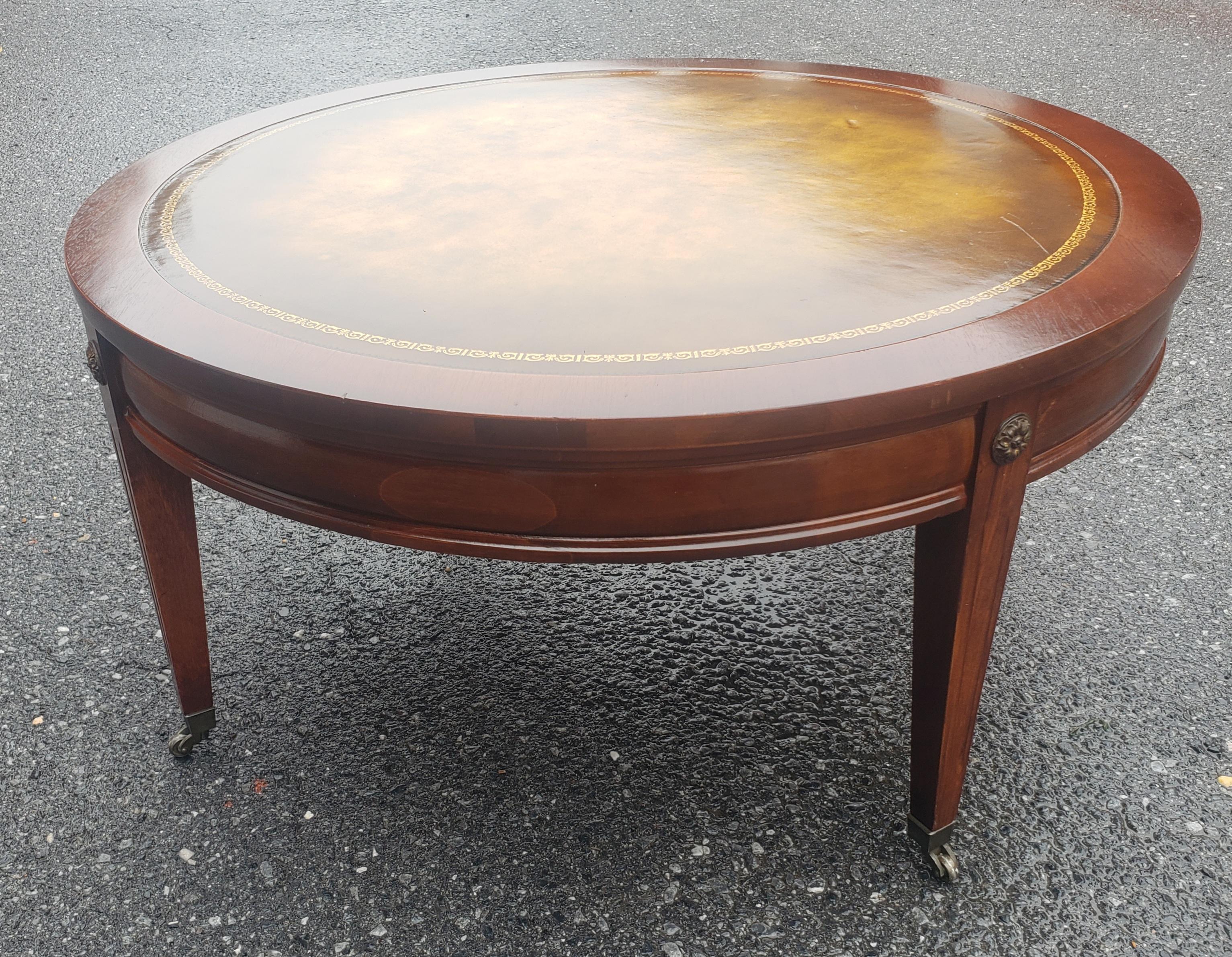 leather top coffee table