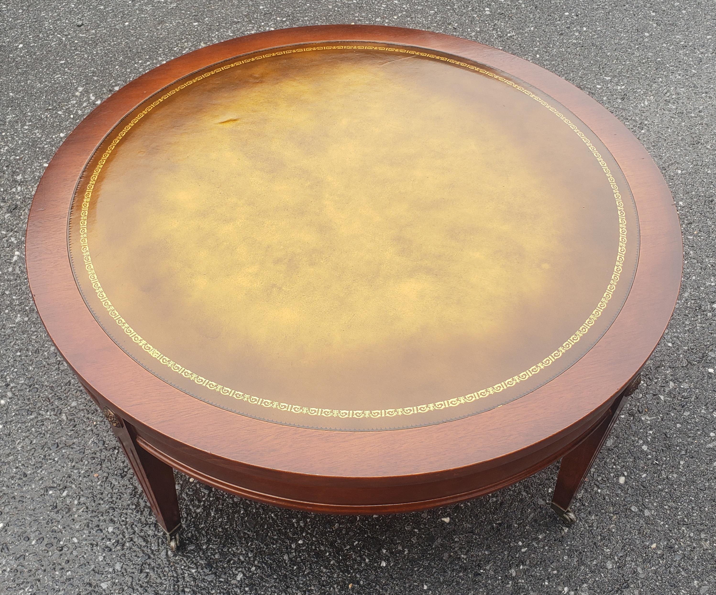 leather inlay coffee table
