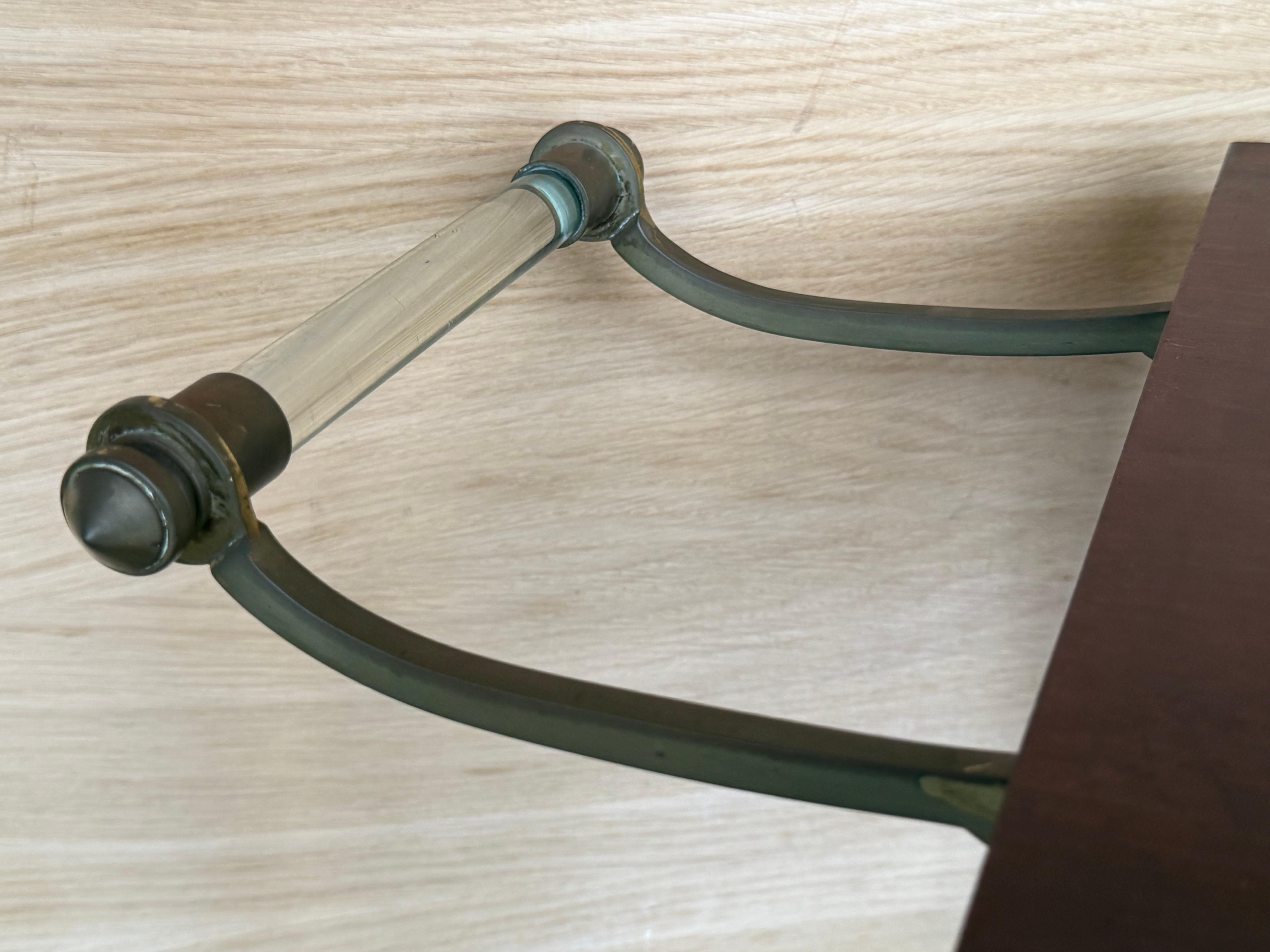 Mid-Century Mahogany Wood and Brass Italian Serving Bar Cart, 1960s. Three level For Sale 7