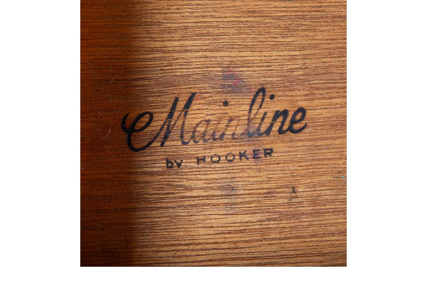 American Mid-Century Mainline Hooker Floating Walnut Desk For Sale