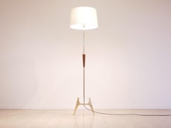 Midcentury Maison Arlus Brass Tripod Floor Lamp, 1950s