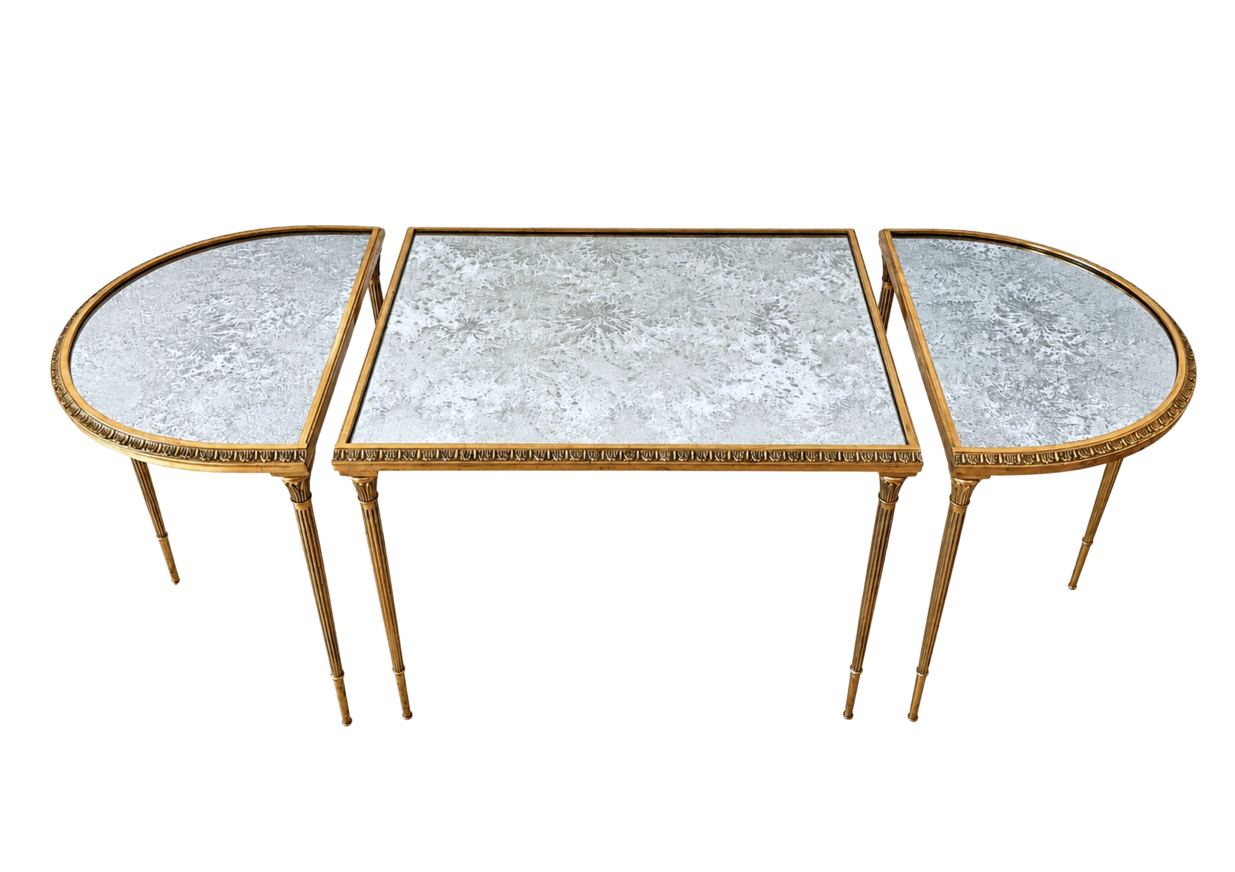 Mid-Century Maison Bagues Bronze Dore Hollywood Regency Coffee Table