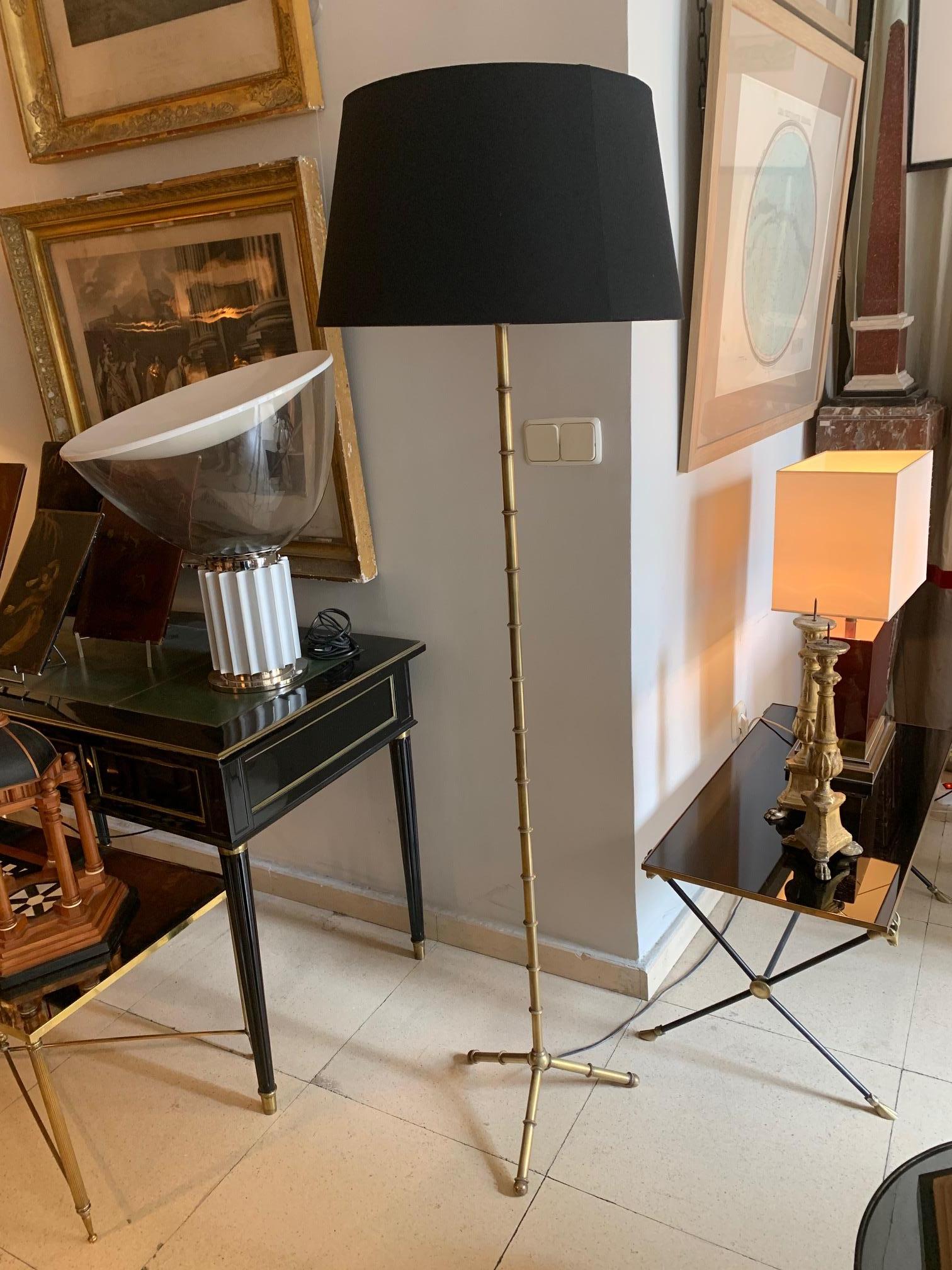 Mid Century Maison Baguès Faux Bamboo Floor Lamp 8