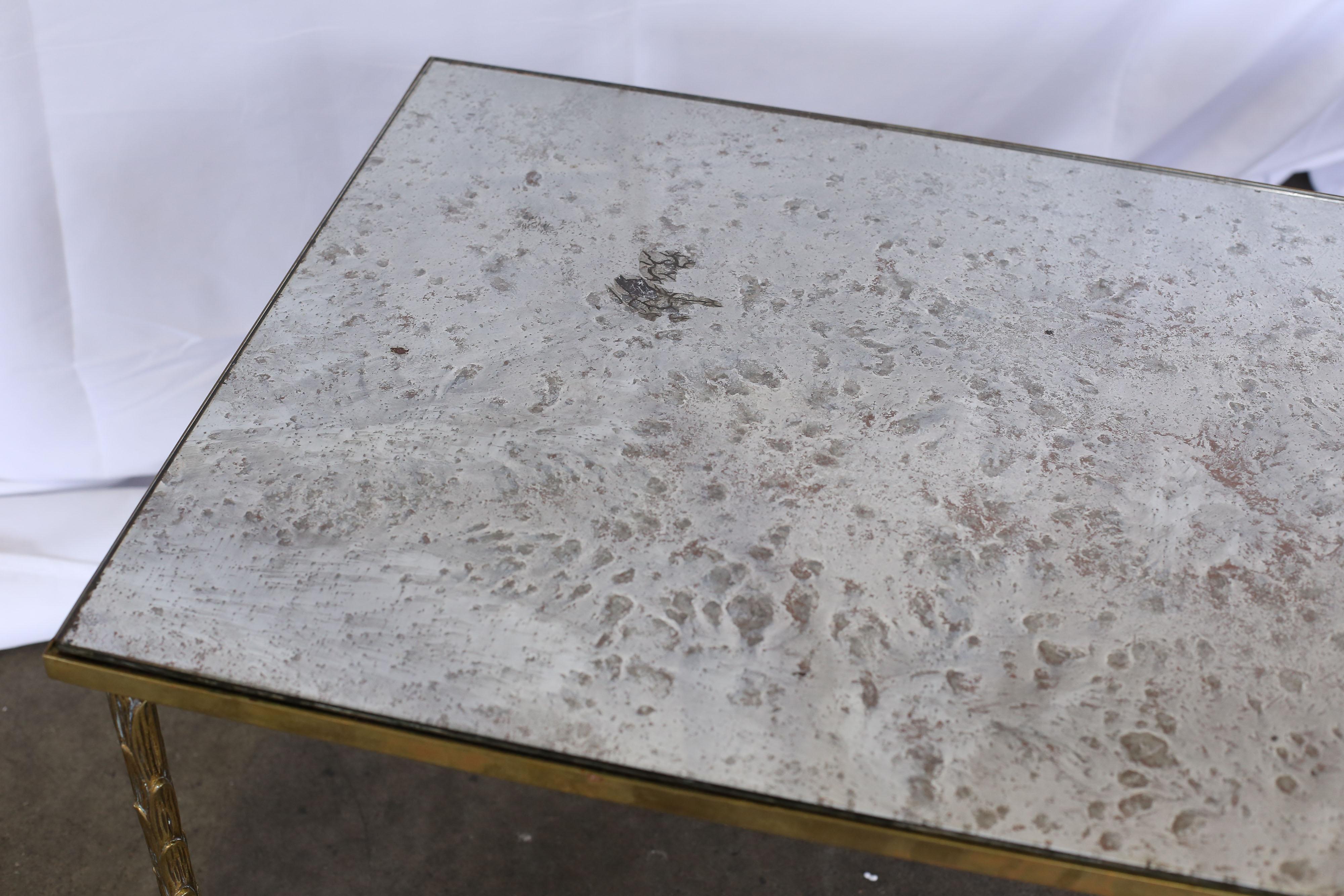 Midcentury Maison Bagues French Bronze Coffee Table For Sale 1
