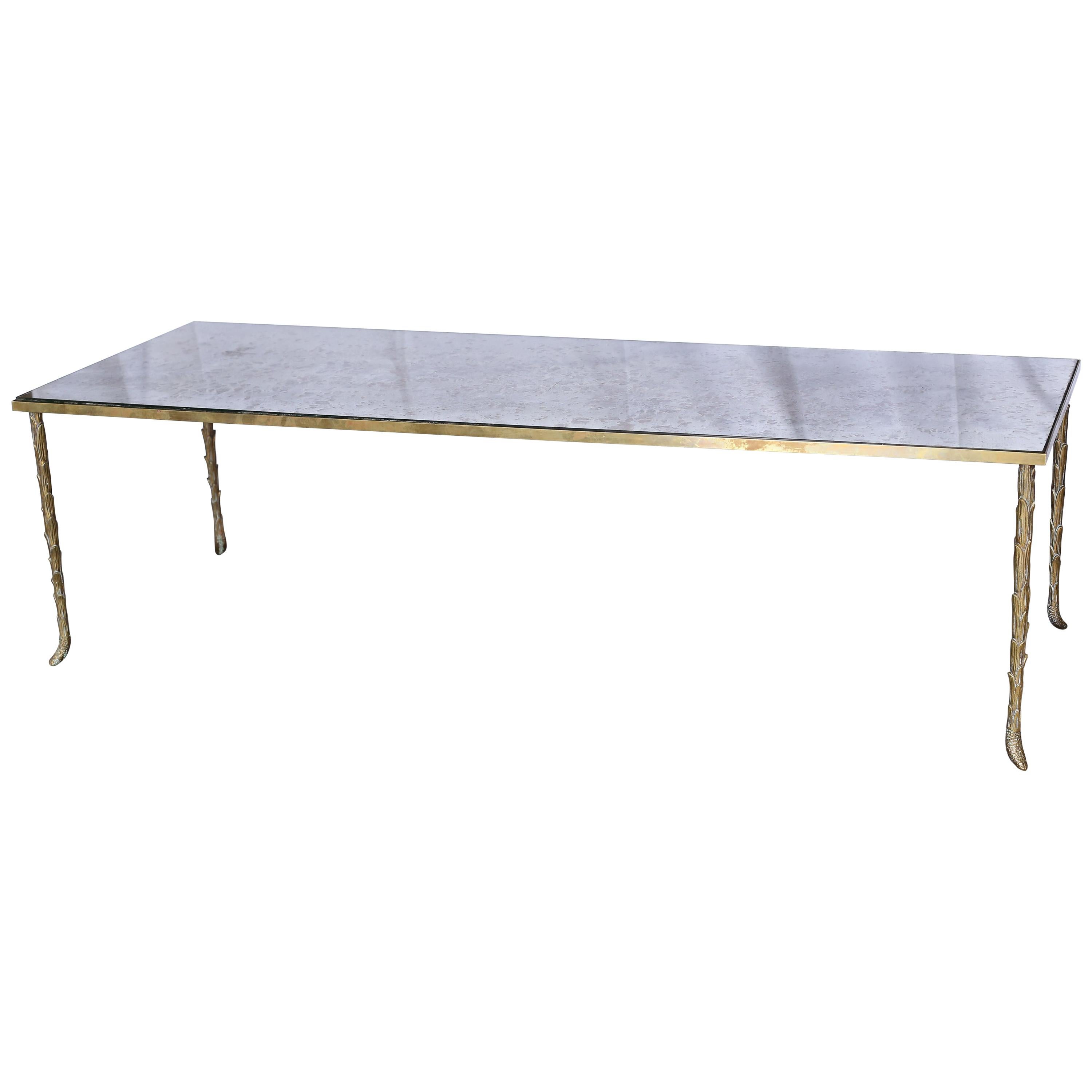 Midcentury Maison Bagues French Bronze Coffee Table For Sale