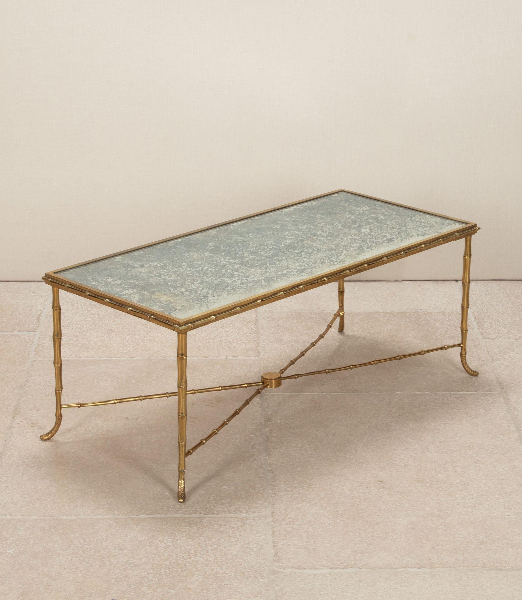 Mid-Century Modern Mid-Century Maison Bagues Style Brass Coffee Table For Sale