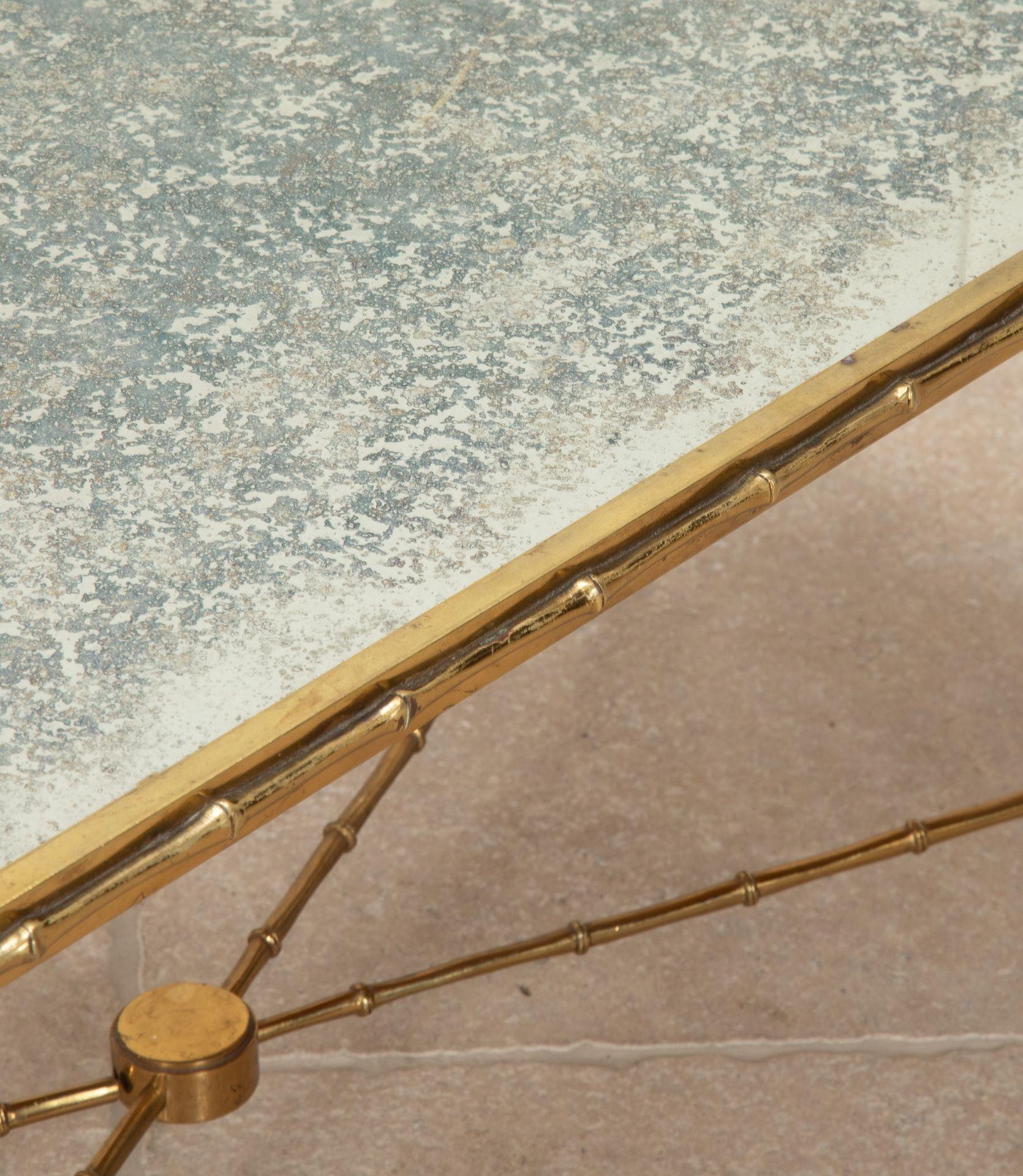 Gilt Mid-Century Maison Bagues Style Brass Coffee Table For Sale