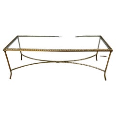 Mid-Century Maison Charles French Gilt Bronze Coffee Table