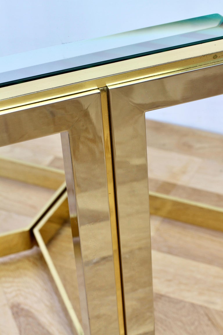 Mid-Century Maison Charles Style Brass & Chrome Bicolor Side Table, circa 1970s For Sale 6