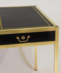 Mid Century Maison Jansen Manner Messing & Leder Top Schreibtisch Schreibtisch 1950s