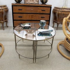 Mid-Century Maison Lancel Style Four-Piece Mirrored Tables