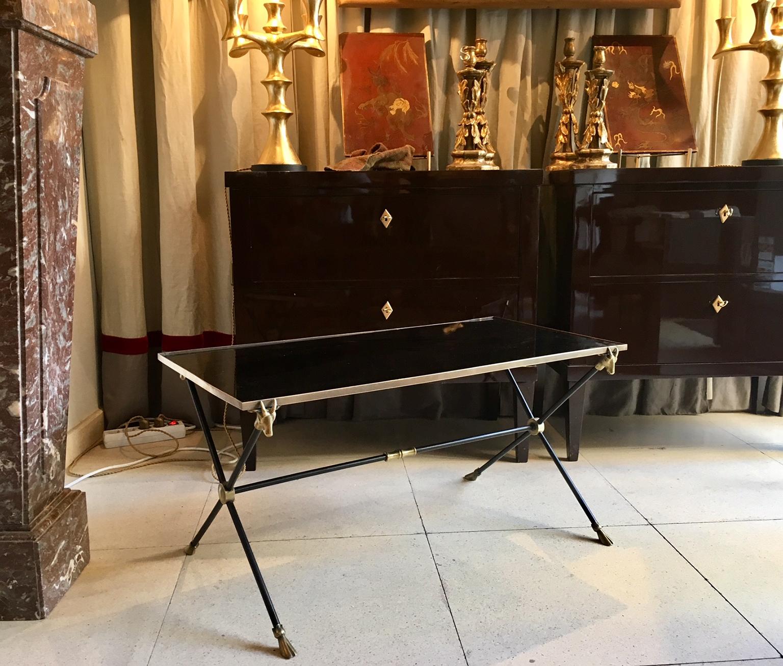 Midcentury Maison Ramsay Brass Cocktail or Coffee Table 4