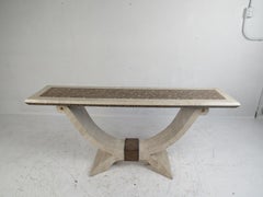 Midcentury Maitland Smith Tessellated Stone Console Table
