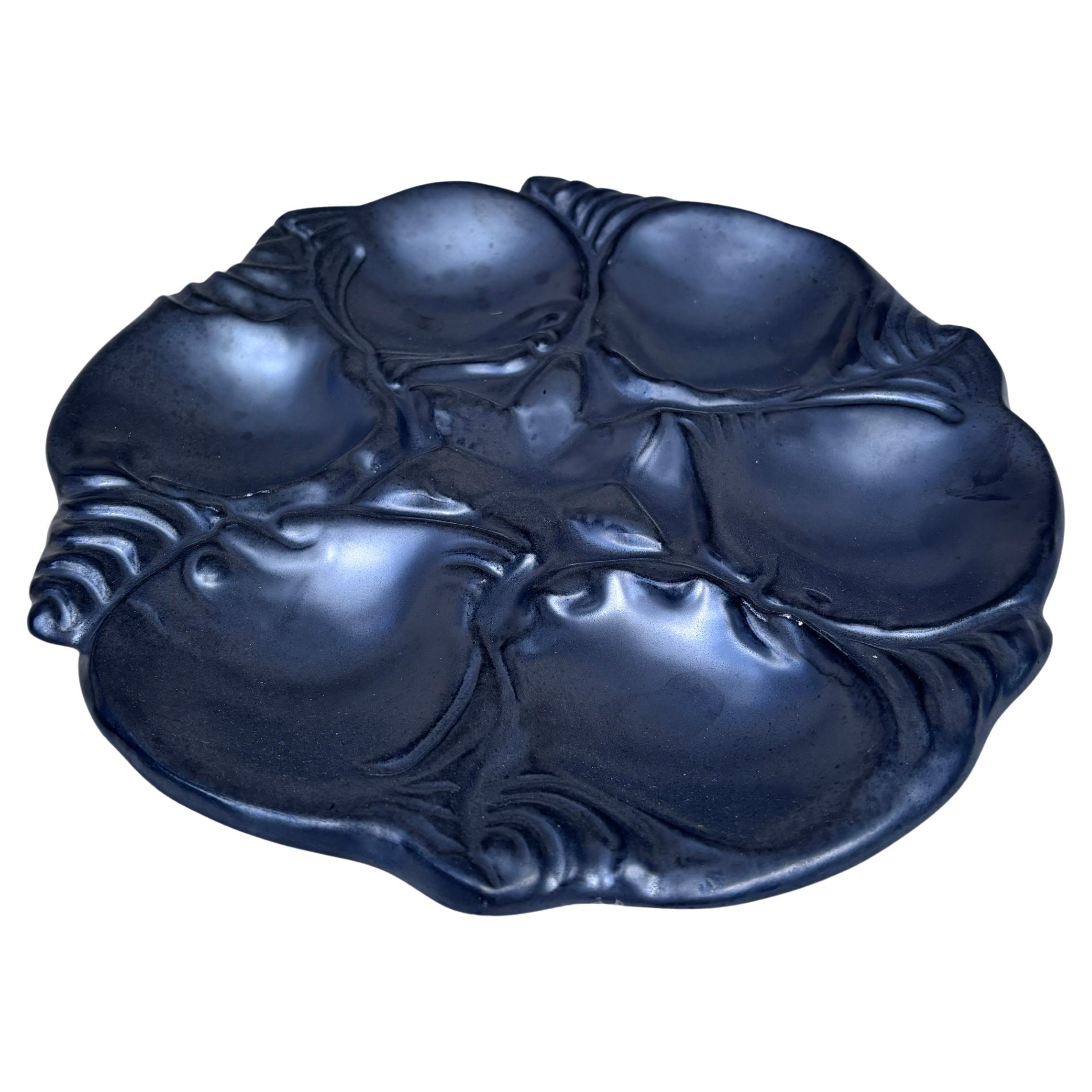 Mid-Century Ceramic Black Mat Oyster Plate Vallauris circa 1950.
9 colors available.
pink,navy blue,yellow,orange,green,purple,black,aqua,red.
