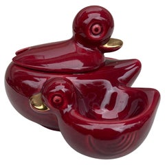 Retro Mid-Century Majolica Duckling Salt Cellar Vallauris