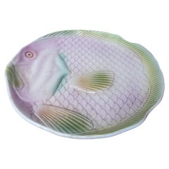 Mid-Century Majolica Fish Plate Salins Les Bains