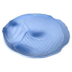 Mid-Century Majolica Fish Plate Salins Les Bains