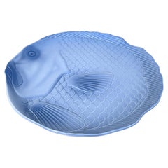 Mid-Century Majolica Fish Plate Salins Les Bains