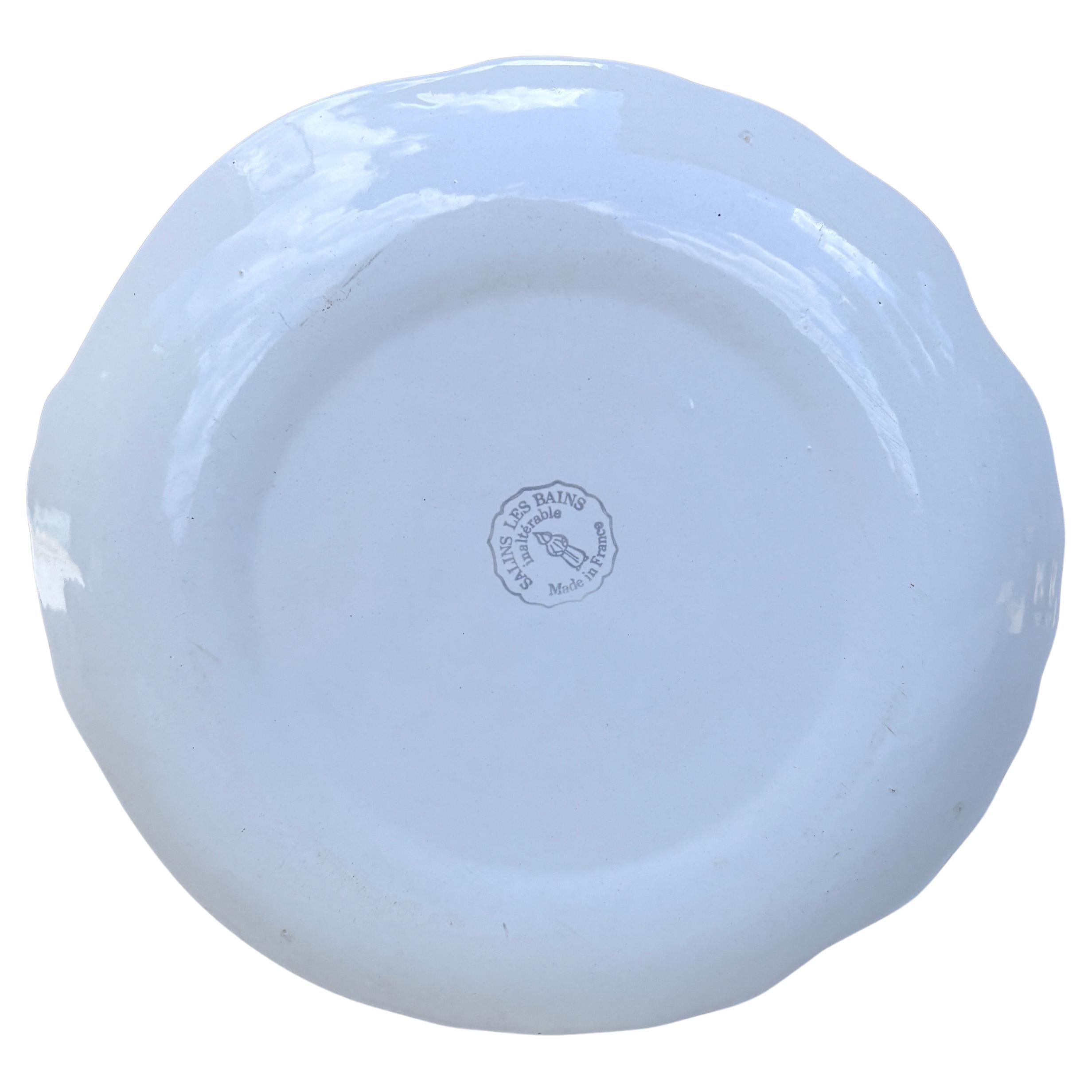 Mid-Century Modern Assiette à poisson en majolique du milieu du siècle Salins Les Bains en vente