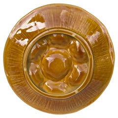 Mid-Century Majolica Oak Leaves Oyster Plate Vallauris