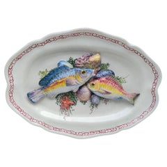 Mid-Century Majolica Palissy Fish Sealife Platter Vallauris