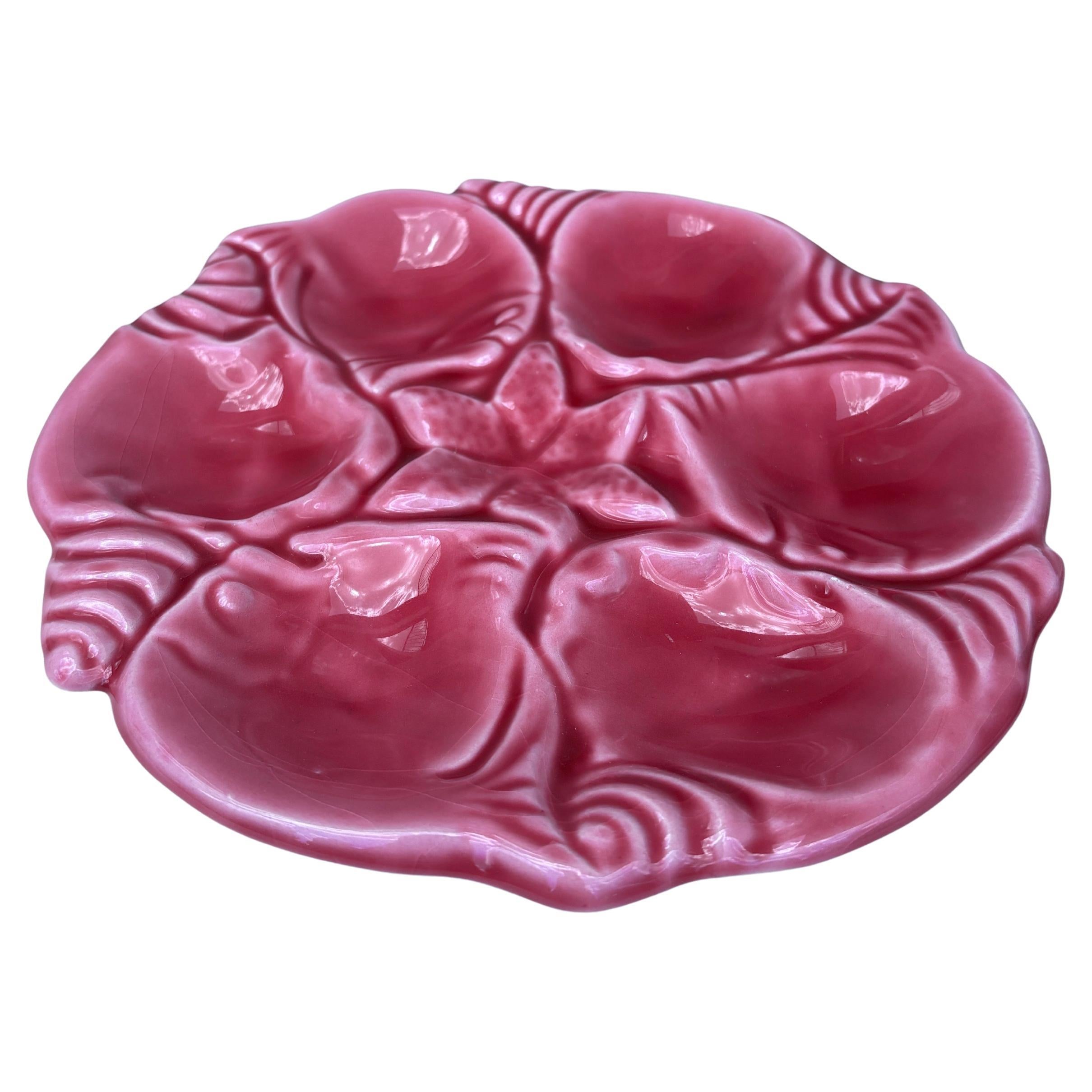 Mid-Century Ceramic Pink Oyster Plate Vallauris circa 1950.
9 colors available.
pink,navy blue,yellow,orange,green,purple,black,aqua,red.
