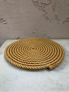 Mid-Century Majolica Rope Trivet Vallauris