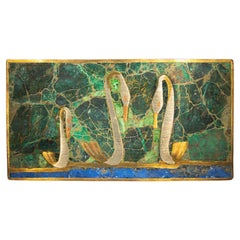 Vintage Mid-Century Malachite Chrysocolla & Lapis Inlaid Box