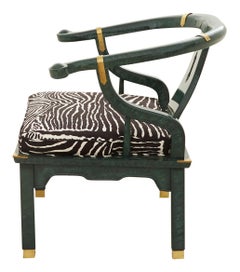 Midcentury Malachite Ming Side Chair