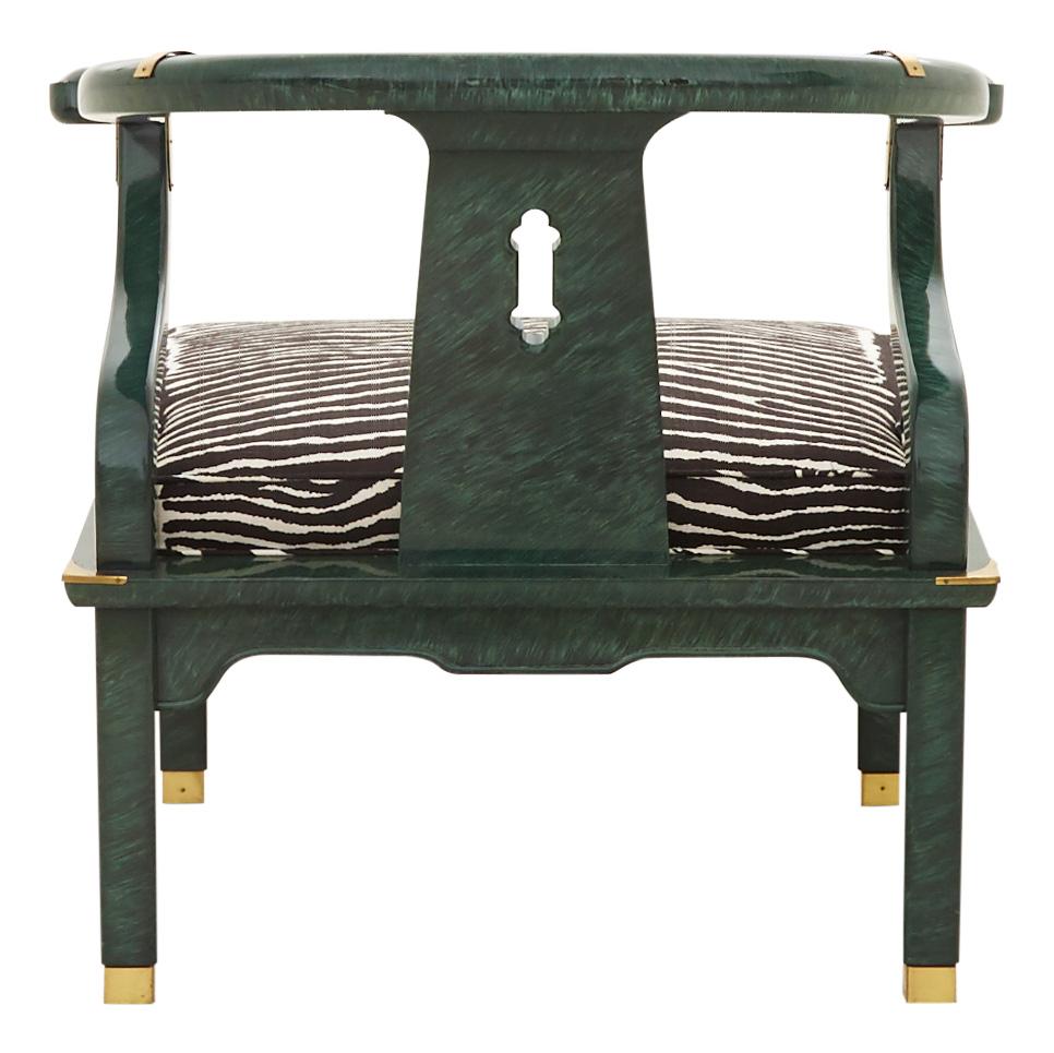 American Midcentury Malachite Ming Side Chair For Sale