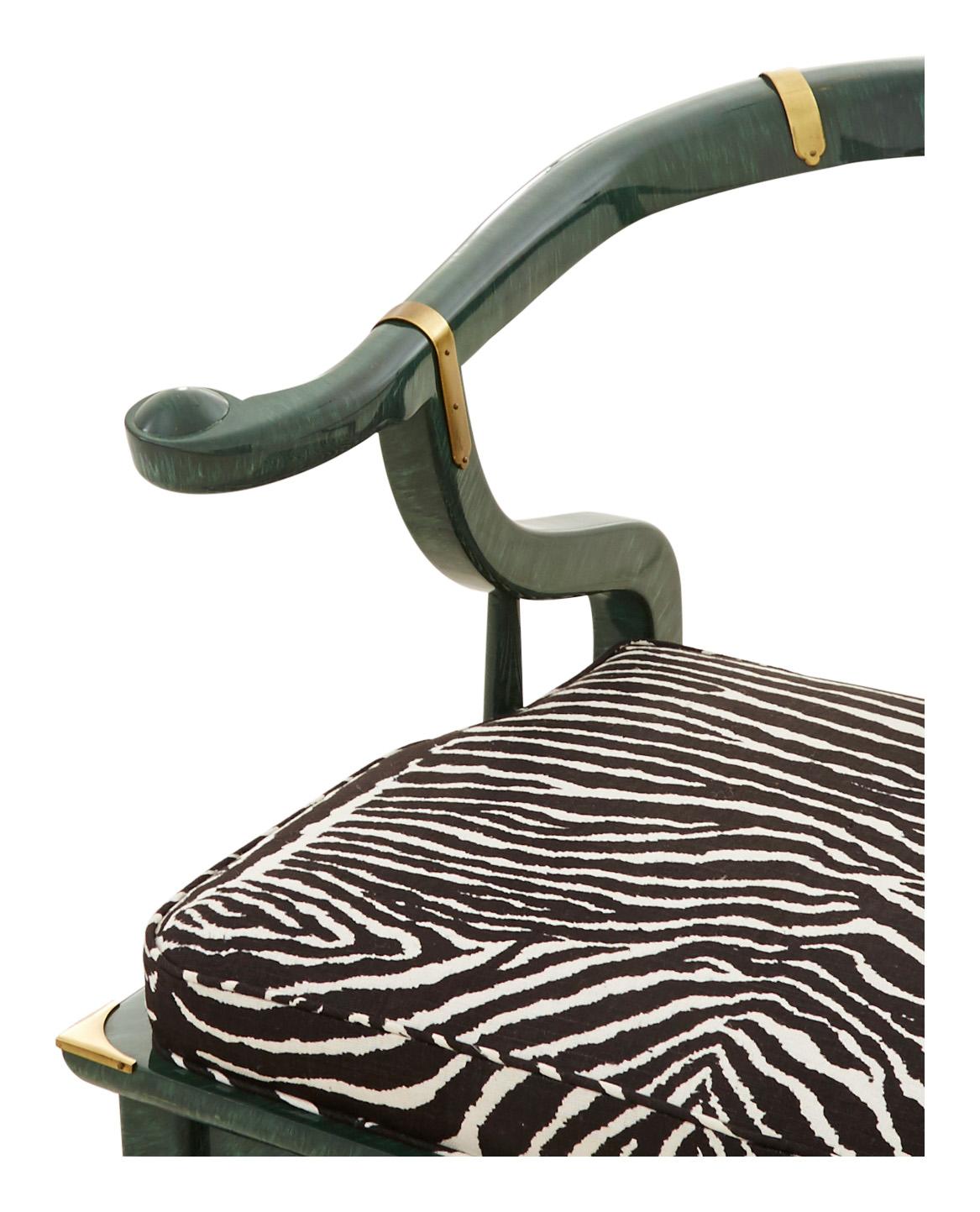 Midcentury Malachite Ming Side Chair In Good Condition For Sale In Chicago, IL
