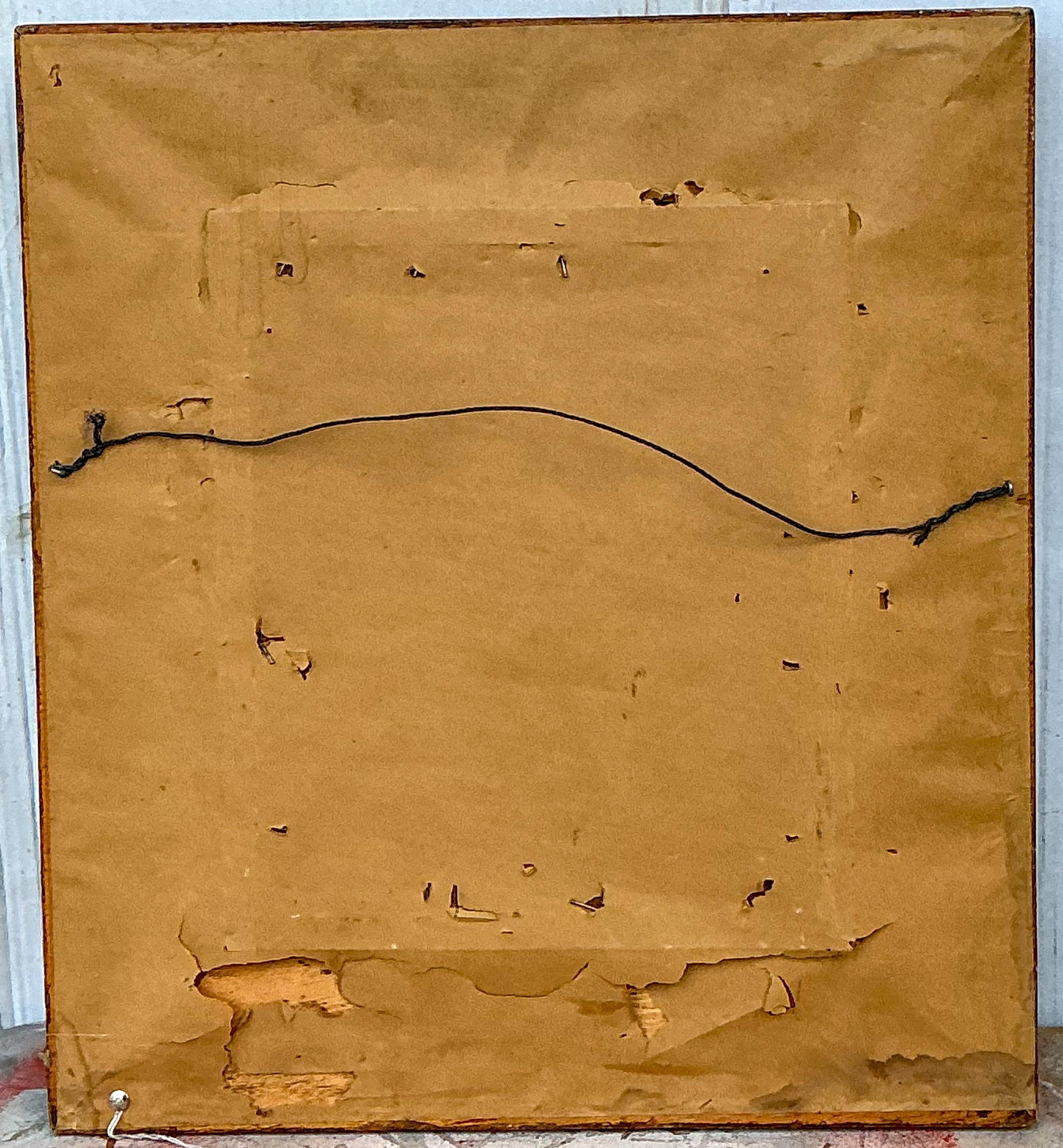 Americano Nudo maschile di metà secolo olio su masonite firmato dall'artista David Anderson in vendita