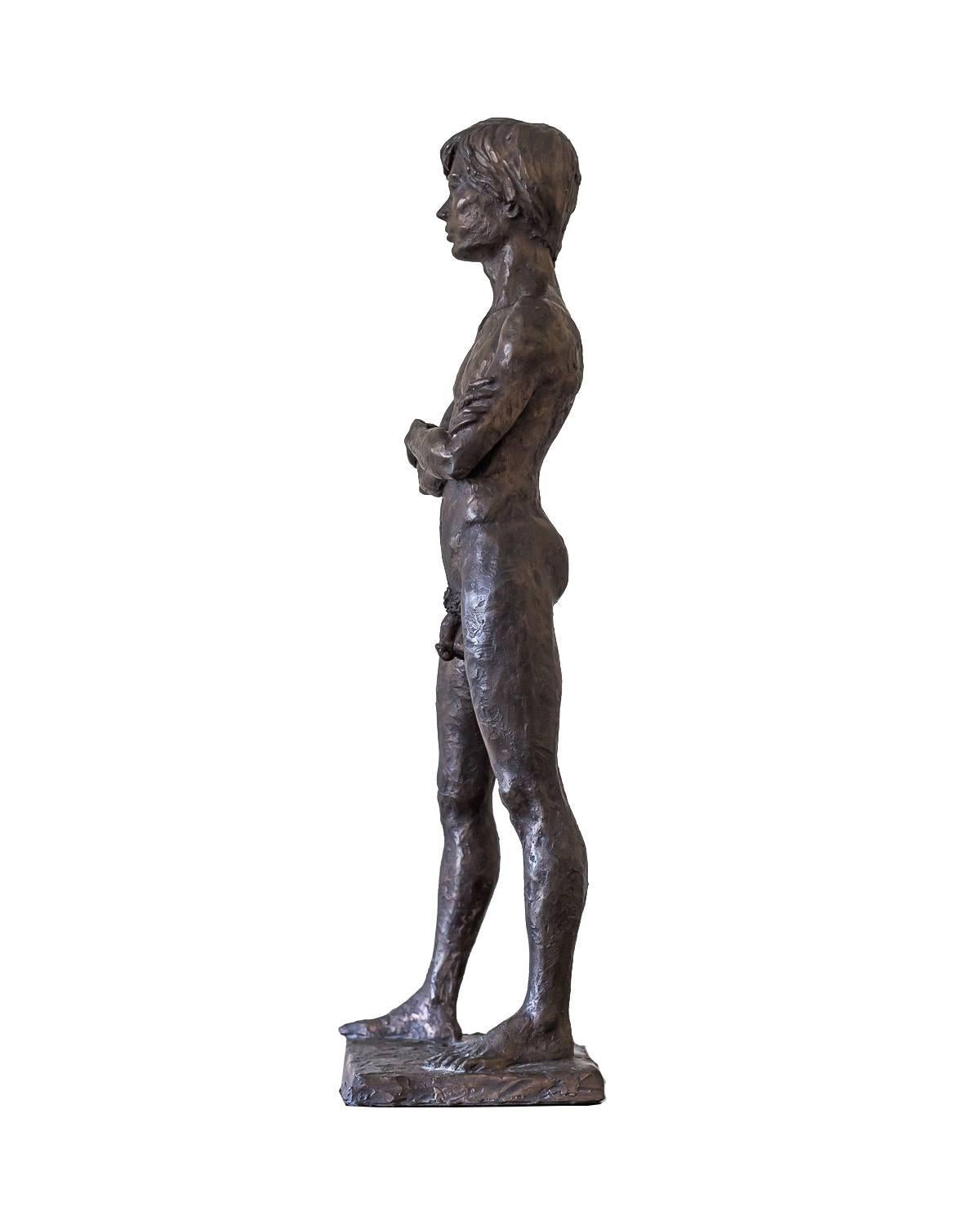 Bronzed Midcentury Male Nude Sculpture