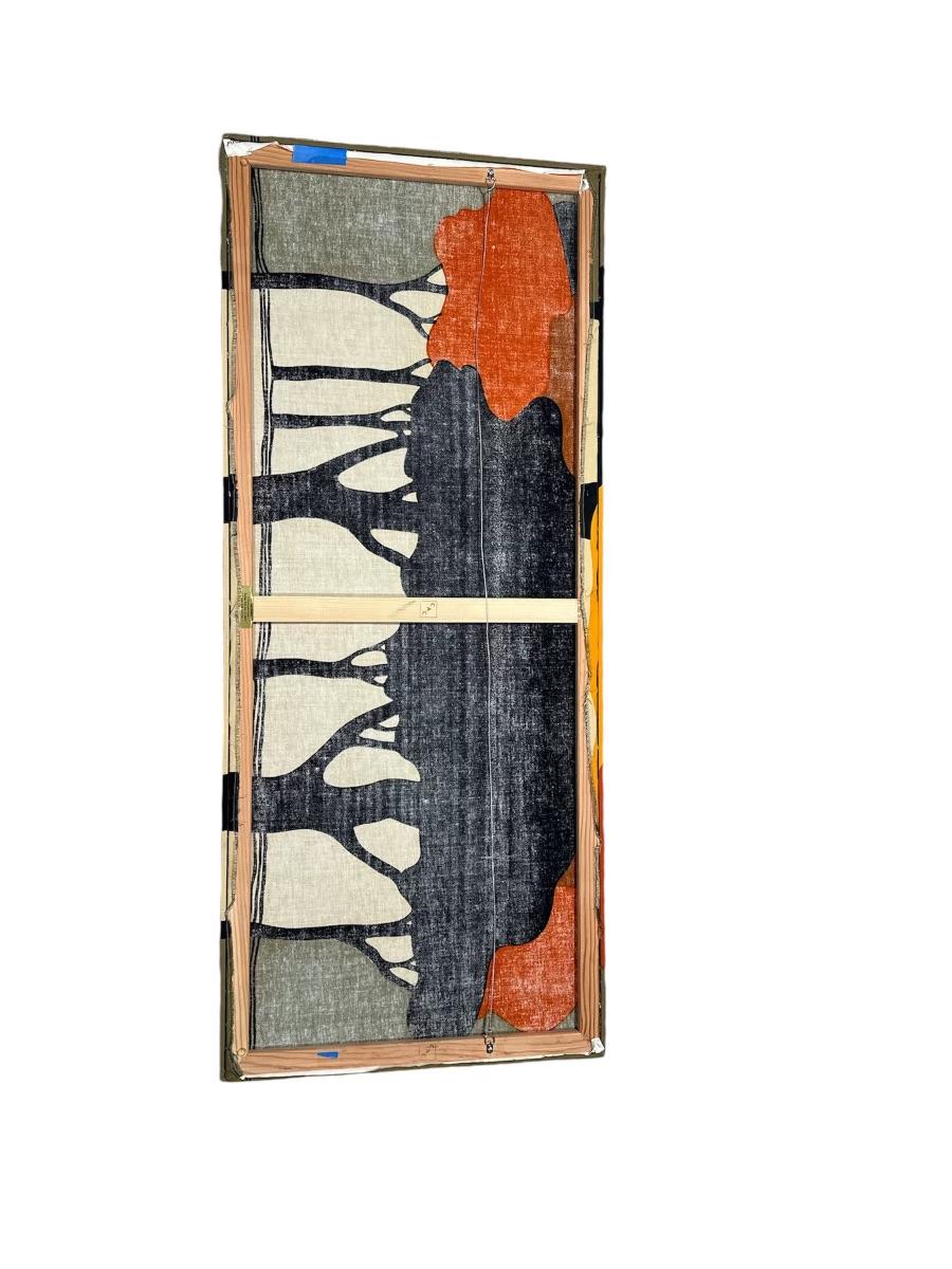 Mid-Century Manner of Marjatta Seppala Vintage Art Piece.
This painting showcases a stunning portrayal of trees in a way that blends realism with abstraction. The organic forms of the branches and leaves seem to reach outward, each stroke of the