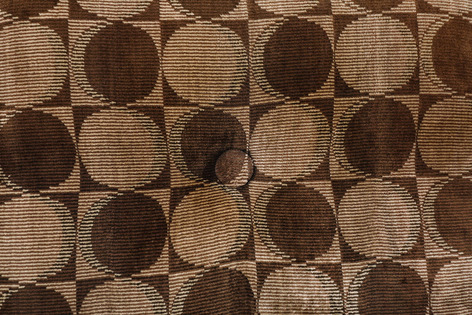 Midcentury Manou Bamboo Loveseat w/ Brown Original Verner Panton Style Cushions For Sale 11