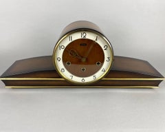 Mid-Century Mantel Wooden Clock from FFR, France, 1960s