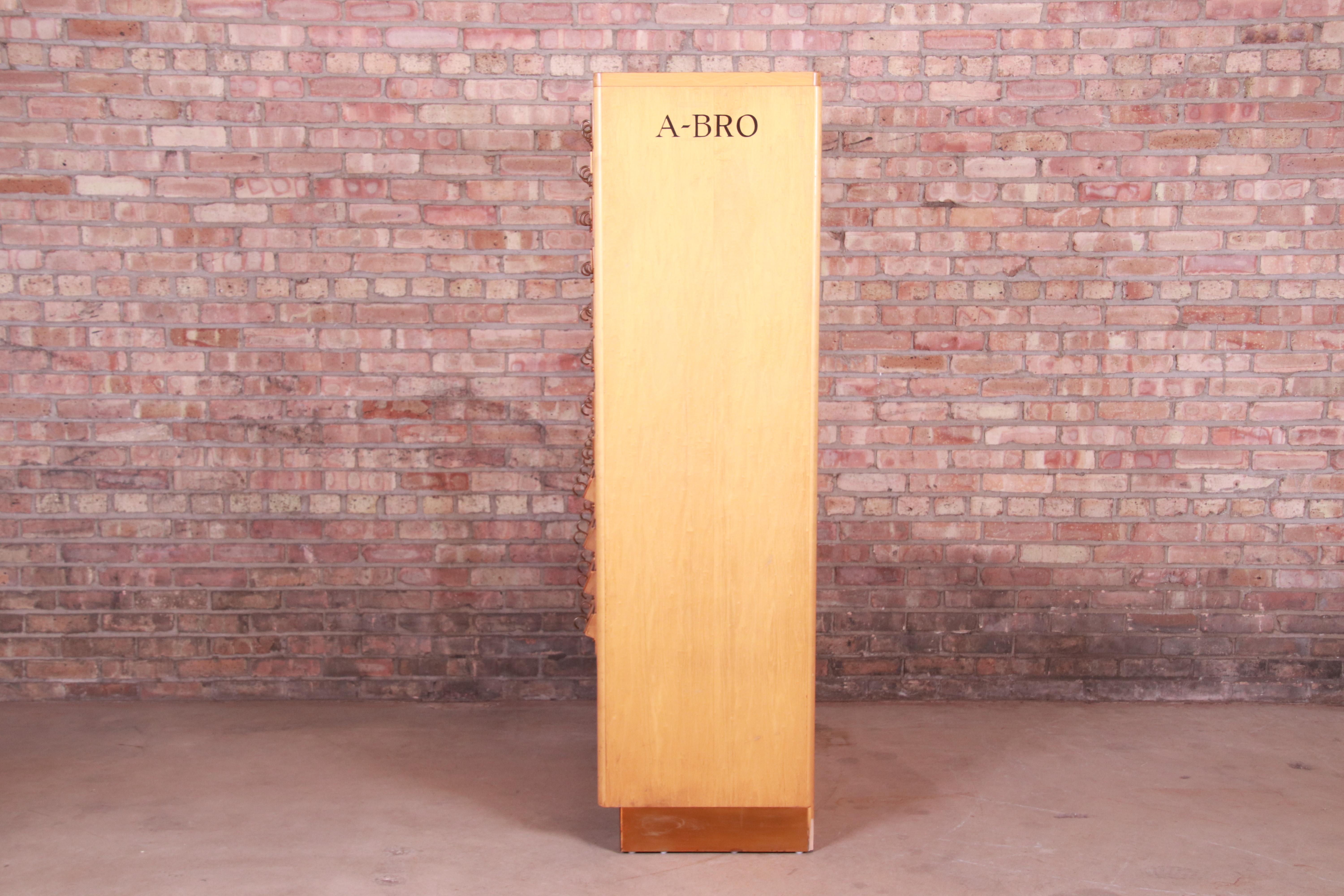 Midcentury Maple 72-Drawer Library Card Catalog Cabinet, circa 1940s 8