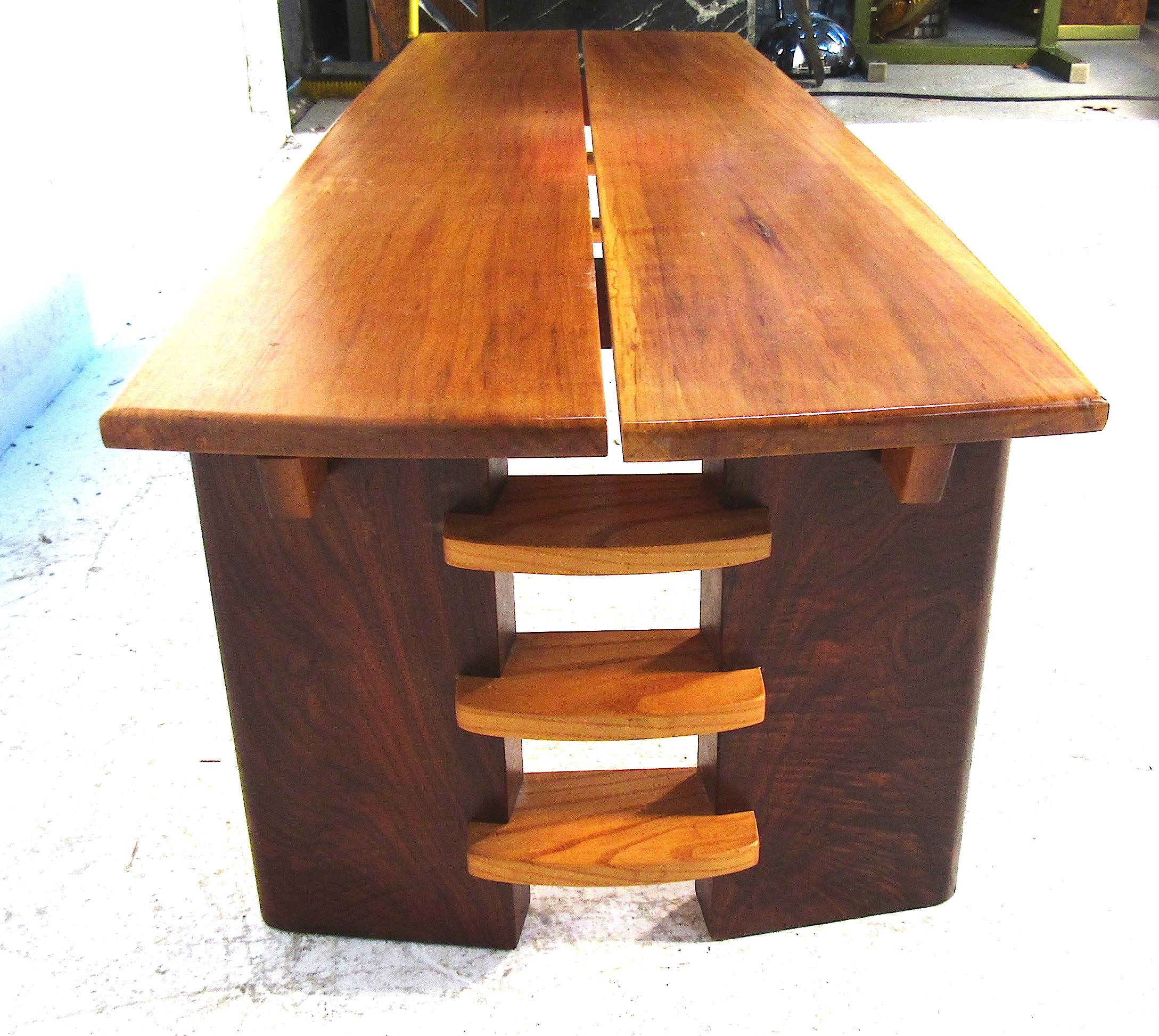 American Midcentury Maple and Walnut Coffee Table For Sale