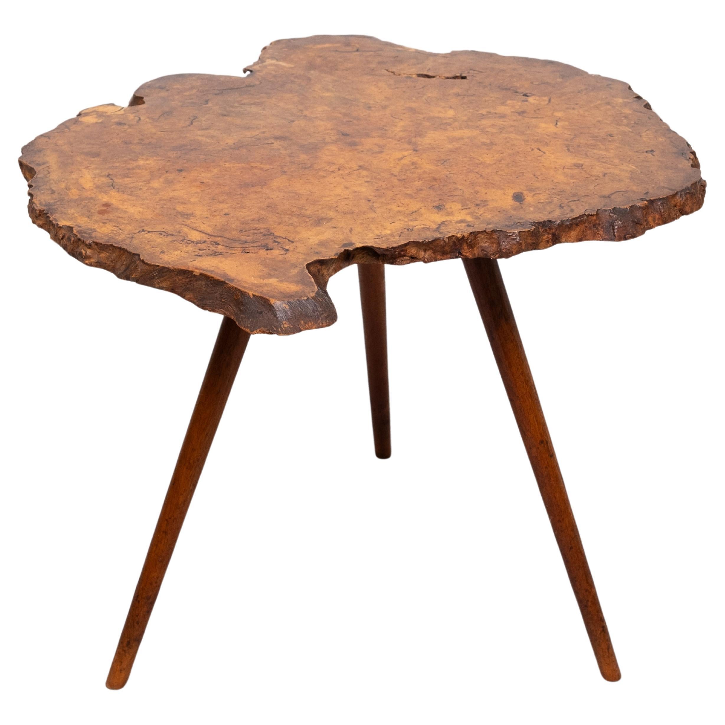 Vintage Mid Century Driftwood Burl Wood Slab 36" Side Table For Sale at ...