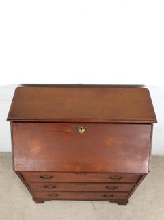 Mid Century Maple Drop Front Secretary Writing Desk