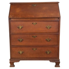 Mid Century Maple Drop Front Secretary Writing Desk