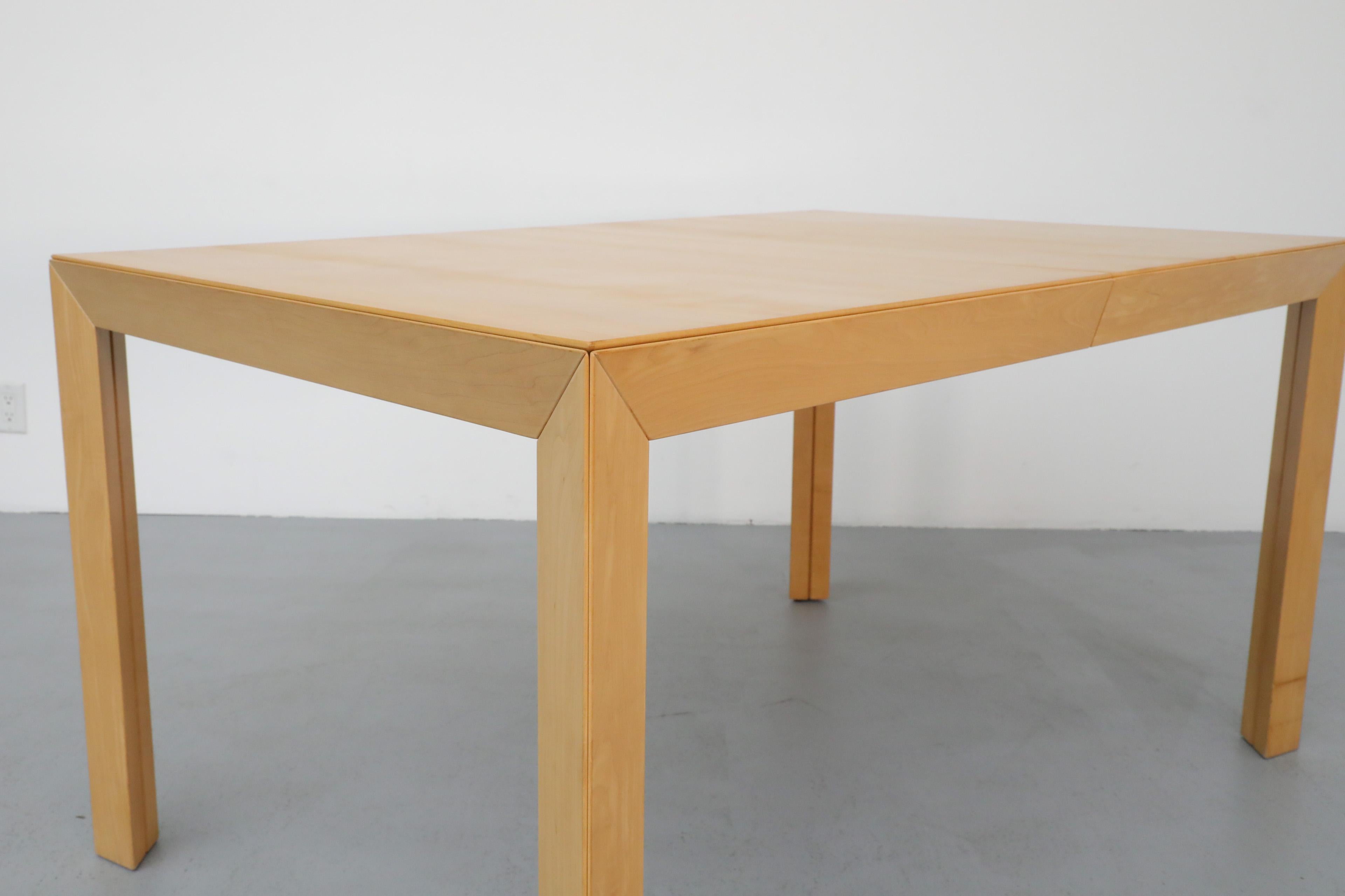 Mid-Century Maple Extendable Dining Table or Desk with Two Leaves 4